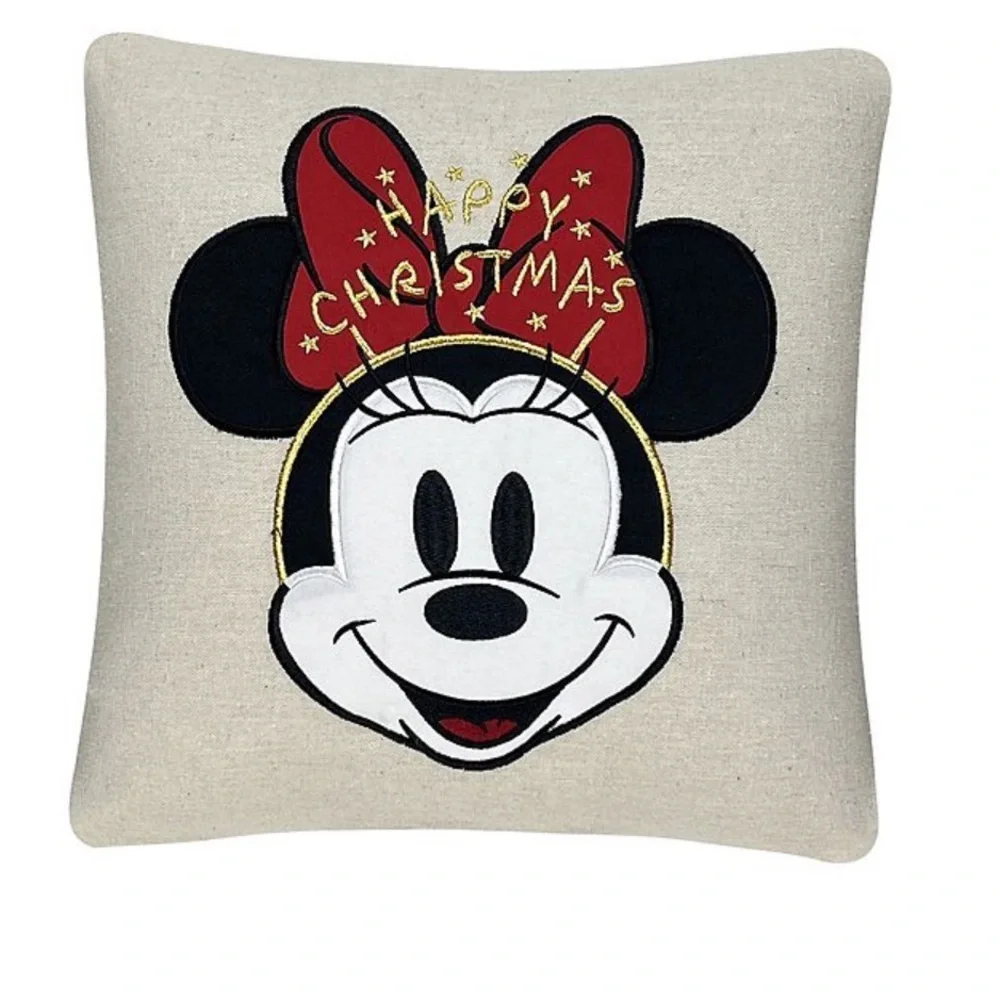 🆕 Disney's Mickey & Minnie Mouse 2-Piece Christmas Throw Pillows Set Green